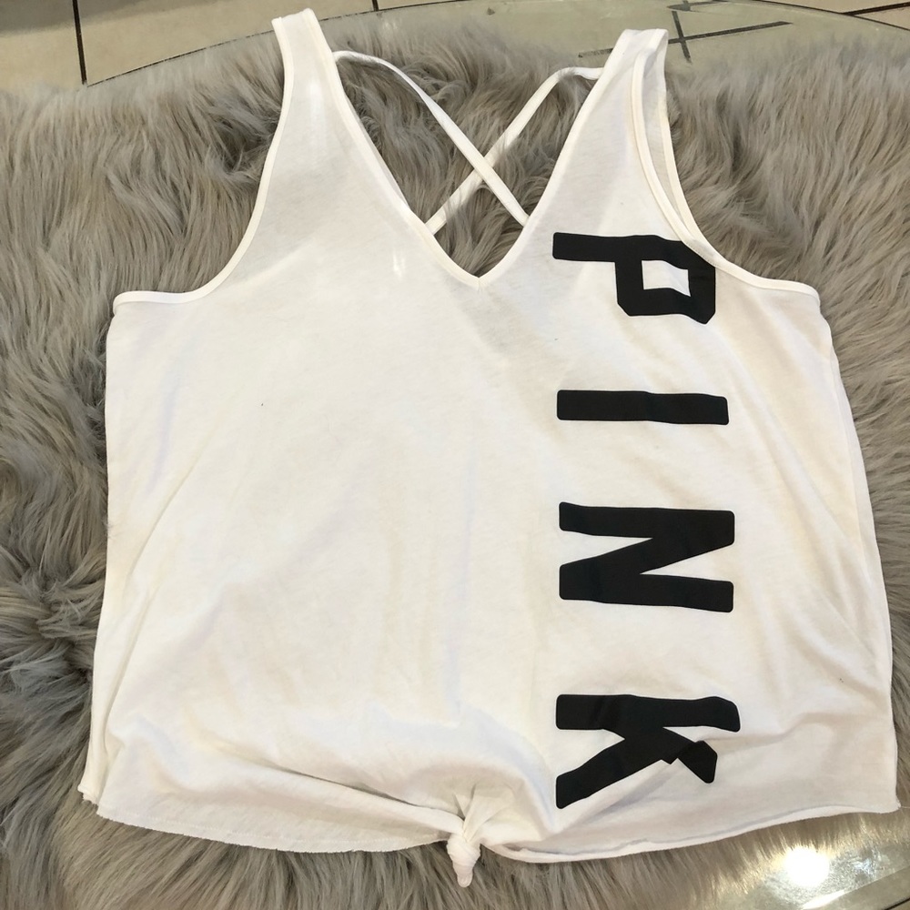 PINK by VS Front Tie, Stripped T-Shirt
